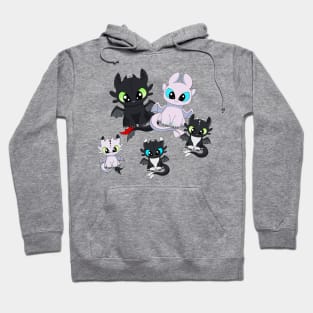 Cute dragon and family, toothless dragon, night furies Hoodie